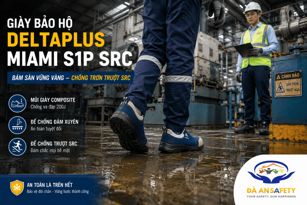 Giày Bảo Hộ DELTAPLUS MIAMI S1P SRC Tại Đà Nẵng