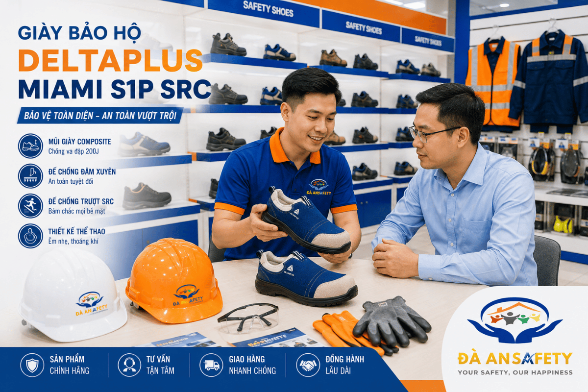 Giày Bảo Hộ DELTAPLUS MIAMI S1P SRC Tại Đà Nẵng
