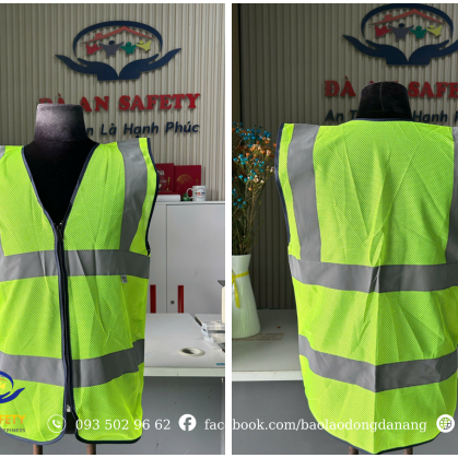 Áo lưới phản quang 3M khóa kéo séc