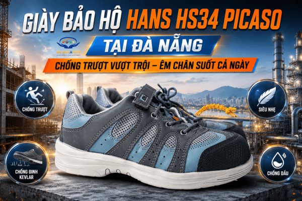 Giày Bảo Hộ Hans HS34 Picaso Tại Đà Nẵng: Đánh Giá Khả Năng Chống Trượt Và Độ Êm Khi Di Chuyển Liên Tục Cả Ngày